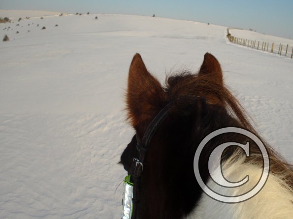 Riding in the snow